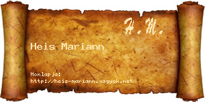Heis Mariann névjegykártya
